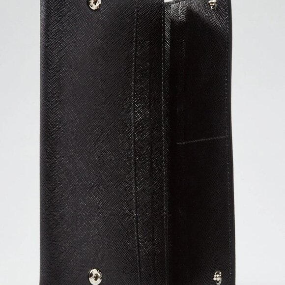 Prada Black Saffiano Leather Metal Pins Large Flap Wallet - 1MH132 - Picture 12 of 12